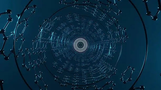 An abstract image of glowing lines and particles representing a quantum computing network.
